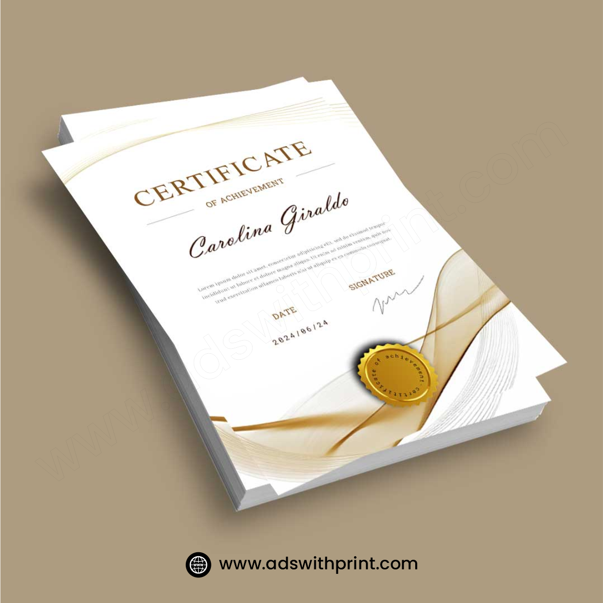 Certificate Printing _ 01 _Ads with Print _ Visiting Card Printing Services Certificate | Certificate Printing Service | Ads with Print