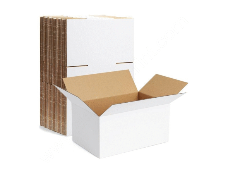 White corrugated Box - Ads with Print