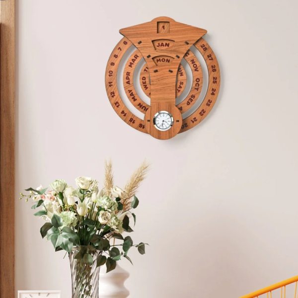 Infinite Circular Wall Calendar with Clock